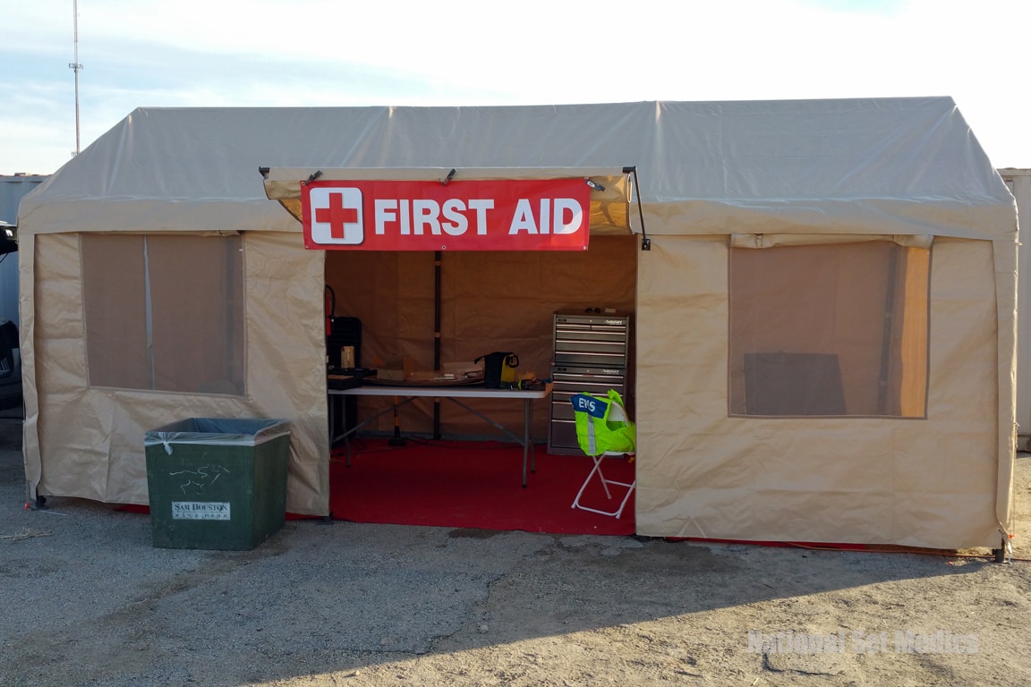 NSM First Aid tent fully set up and ready at Sam Houston Race Park